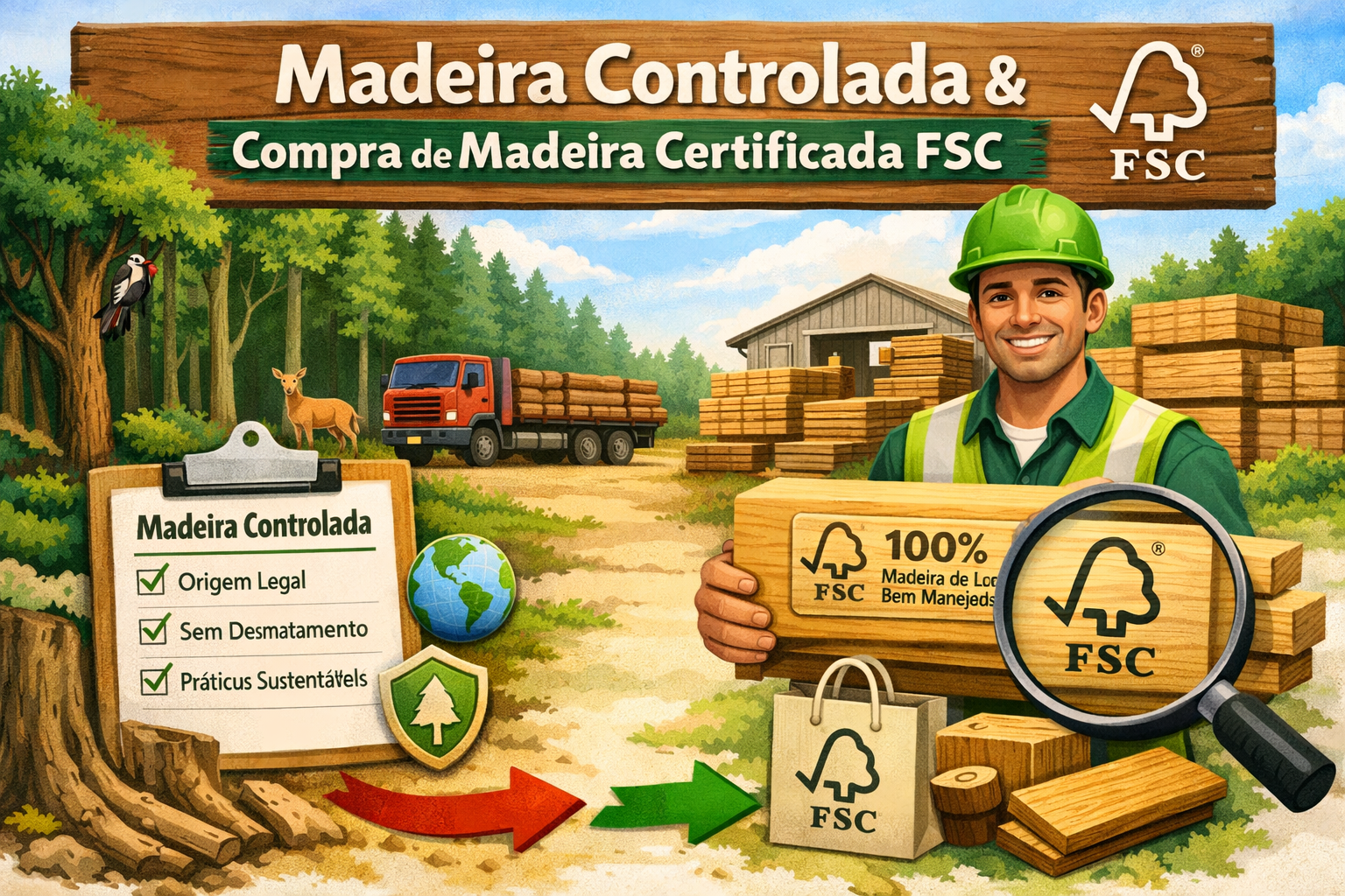 Madeira Controlada e Compra de Madeira Certificada FSC
